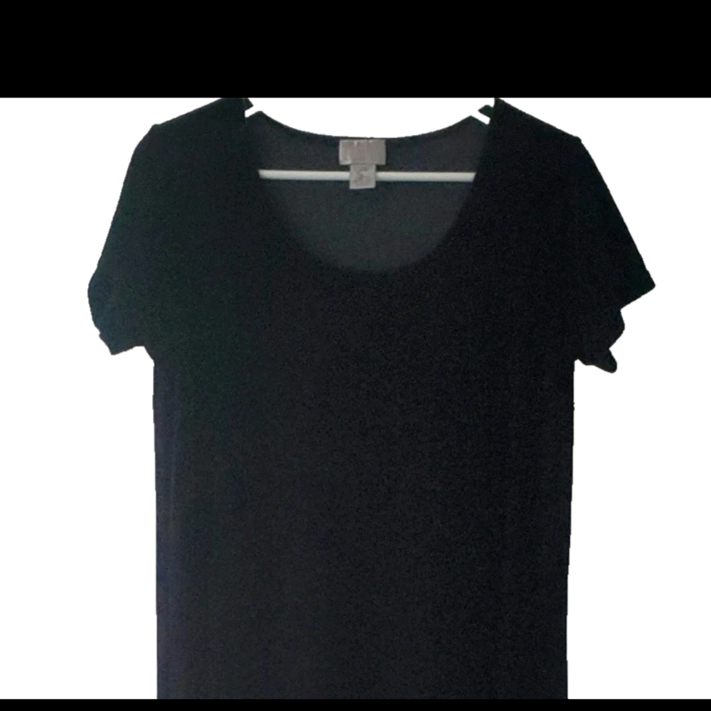 Cassini Black Velour‎ Maxi Dress L Short Slv Stretch Goth Witchy Whimsigoth Vamp - Picture 4 of 13